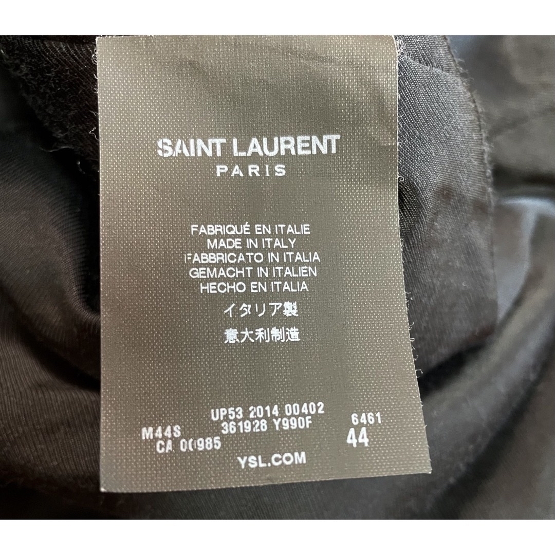 Saint Laurent(サンローラン)の14AW サンローランパリ スエード切替 チェック柄 Pコート 44 メンズのジャケット/アウター(ピーコート)の商品写真