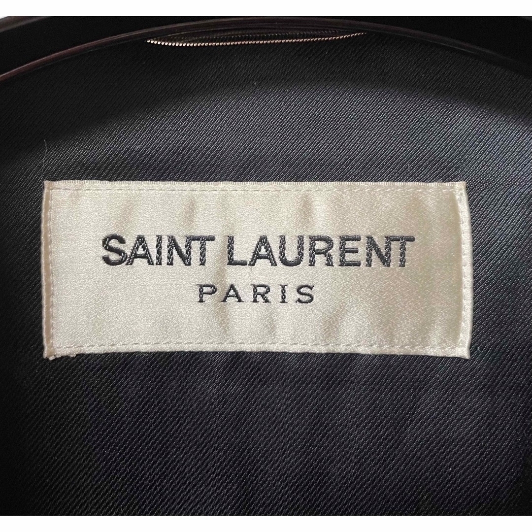 Saint Laurent(サンローラン)の14AW サンローランパリ スエード切替 チェック柄 Pコート 44 メンズのジャケット/アウター(ピーコート)の商品写真