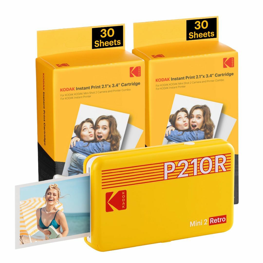 【色: イエロー】コダック KODAK Mini 2 Retro 4PASSポー