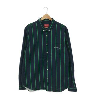 シュプリーム(Supreme)のSUPREME / シュプリーム | 2016AW | Printed Stripe Shirt ボタンダウンシャツ | L | ブルー/グリーン | メンズ(Tシャツ/カットソー(七分/長袖))