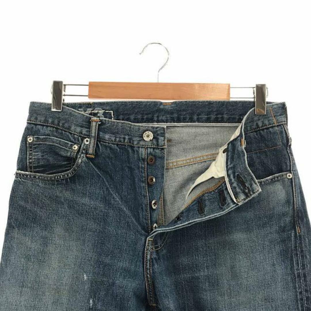 【美品】 visvim / ビズビム | SOCIAL SCULPTURE DRY DENIM-3 / ダメージ加工 ソーシャル スカルプチャー デニムパンツ | 1 | インディゴ | メンズ
