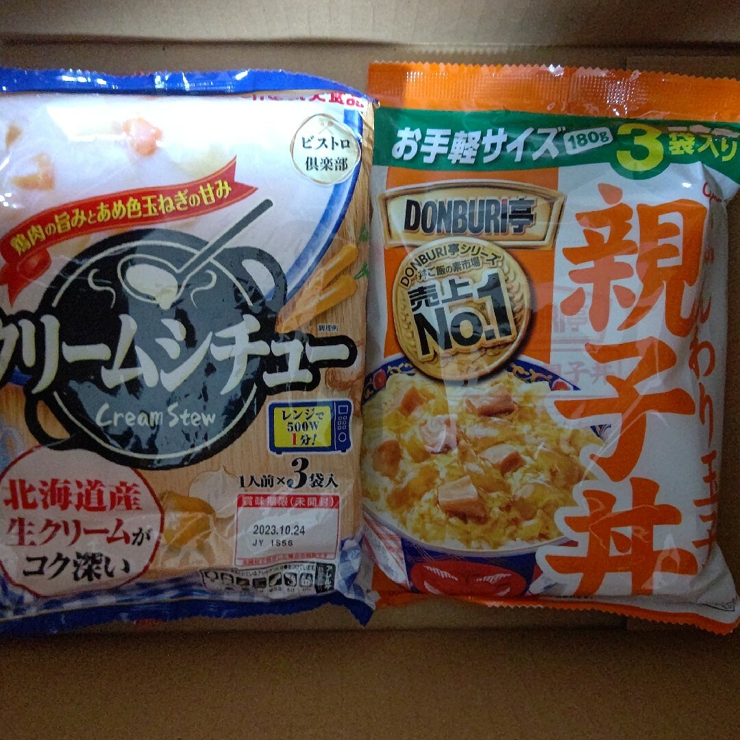 グリコ(グリコ)のどんぶり亭 親子丼 (180g×3) & 丸大 ビストロ倶楽部 クリームシチュー 食品/飲料/酒の加工食品(レトルト食品)の商品写真