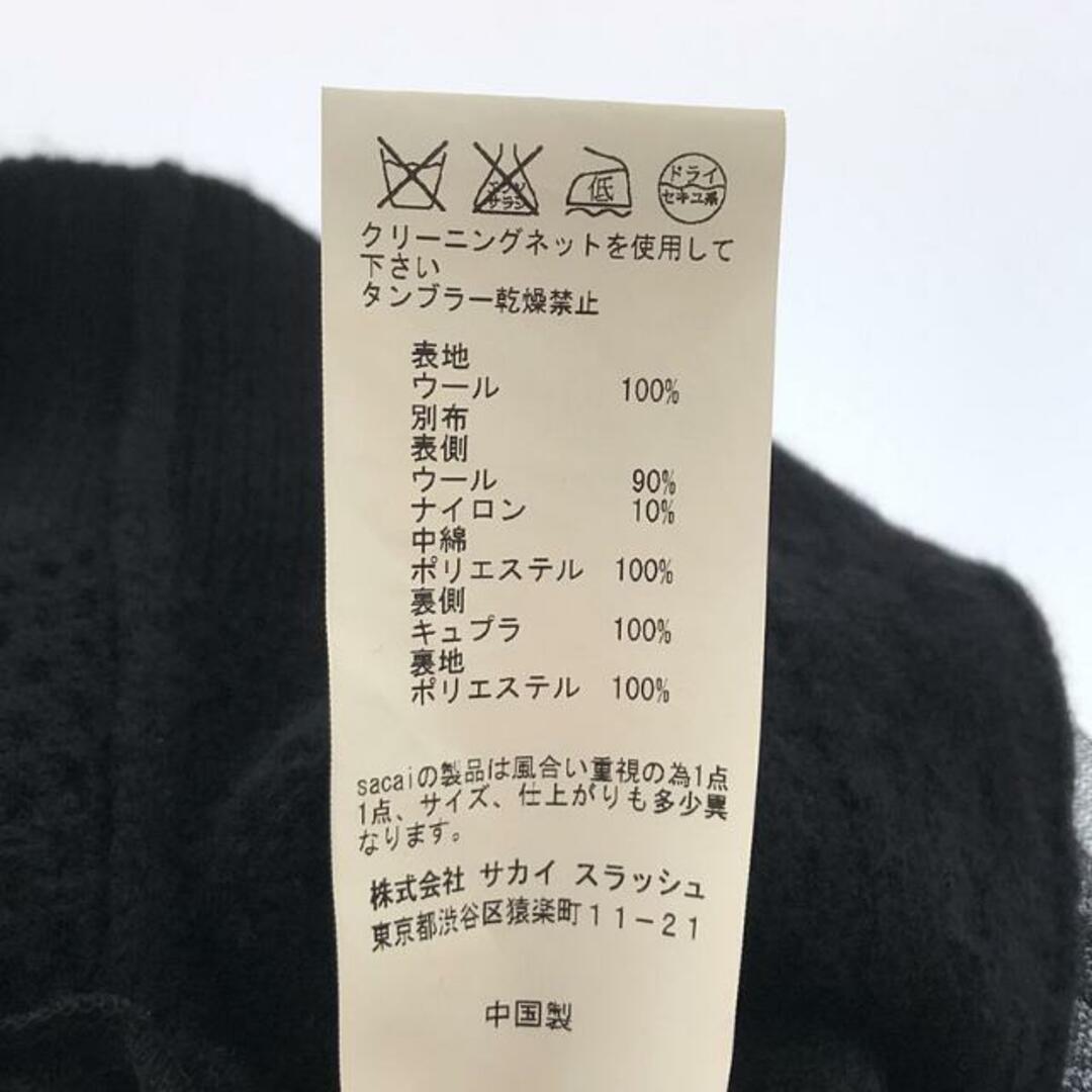 【美品】 sacai luck / サカイラック | ウールニット ドッキング ニットワンピース | 2 | ブラック/ネイビー | レディース