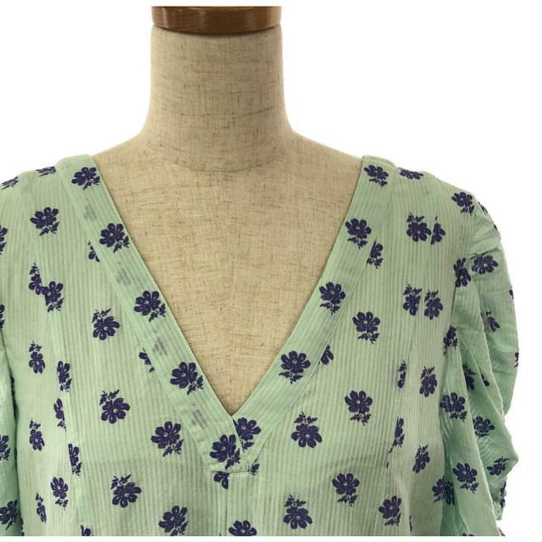 ne Quittez pas / ヌキテパ | 2023SS | Cotton Dobby Stripe Flower Print Dress ストライプ フラワープリント ワンピース | ミント | レディース