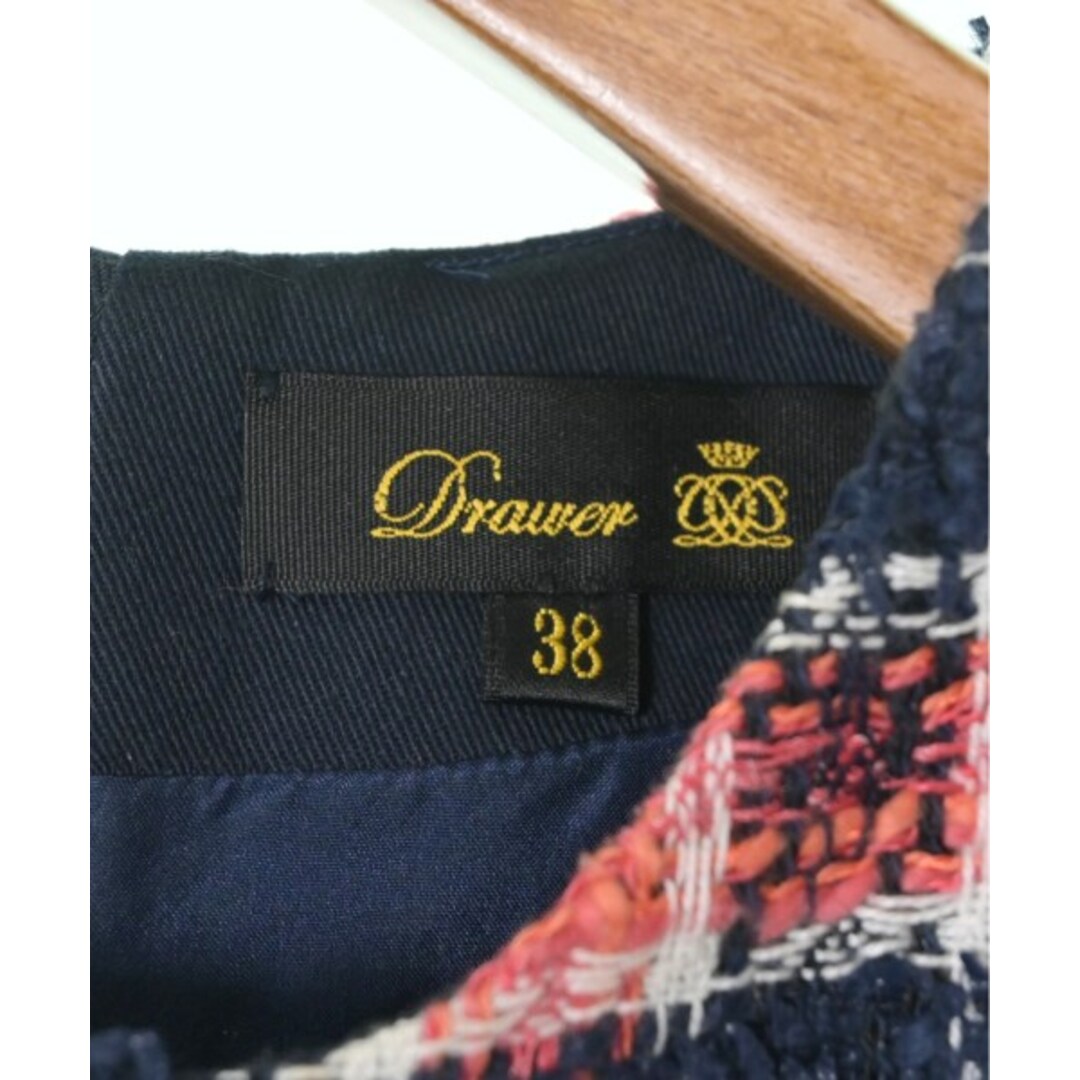 Drawer カジュアルシャツ 38(M位) オレンジ系x紺x白(チェック) 【古着】【中古】
