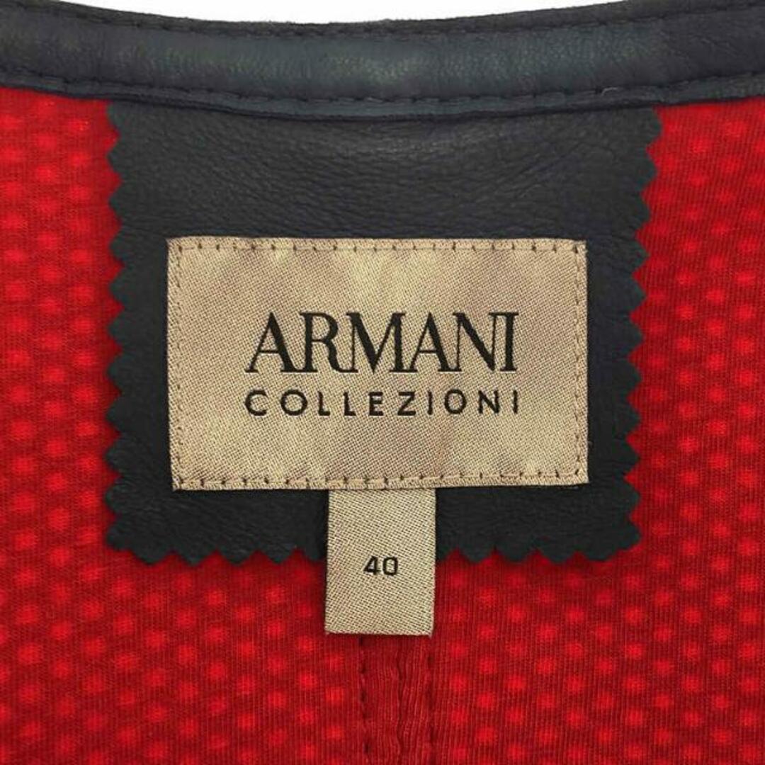 ARMANI COLLEZIONI / アルマーニコレツォーニ | メッシュ ボンディング パイピング ノーカラージャケット | 40 | ネイビー | レディース 5