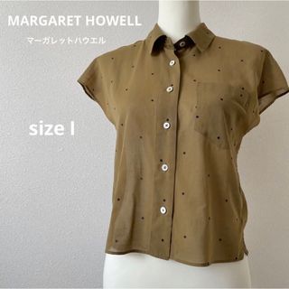 マーガレットハウエル(MARGARET HOWELL)のMARGARET HOWELLマーガレットハウエル ドッド半袖ブラウスシャツ(シャツ/ブラウス(半袖/袖なし))