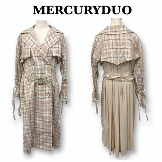 マーキュリーデュオ(MERCURYDUO)の新品未使用MERCURYDUO チェック×カラーブロッキングトレンチコート S(トレンチコート)