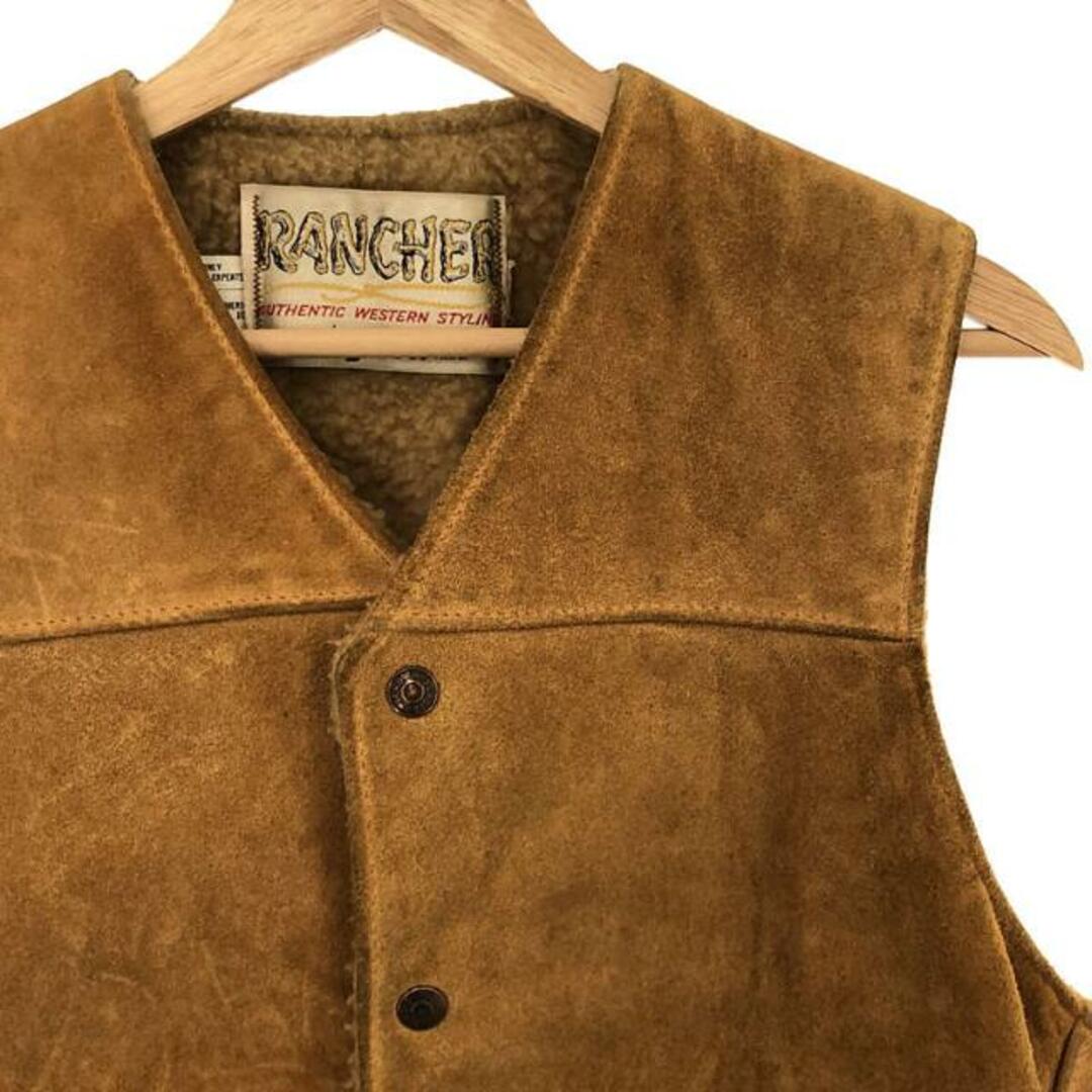 VINTAGE / ヴィンテージ | 1980s~ RANCHER by Schott スエードレザー ボア ベスト | M | キャメル | メンズ