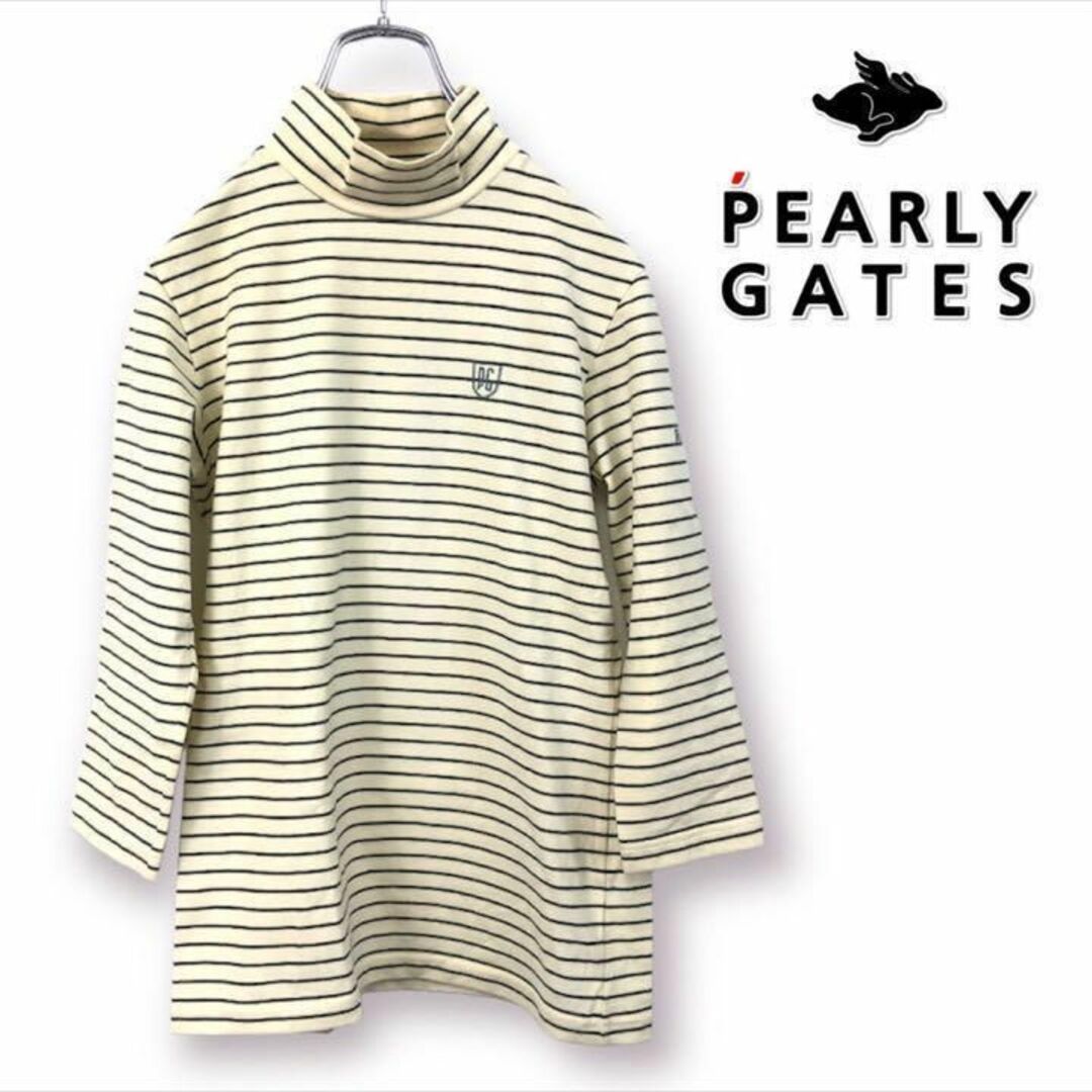 【送料無料】★PEARLY GATES タートル七分袖Tシャツ ボーダー 0
