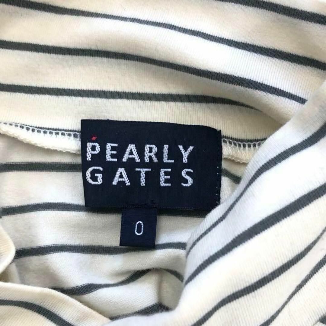 PEARLY GATES(パーリーゲイツ)の【送料無料】★PEARLY GATES タートル七分袖Tシャツ ボーダー 0 スポーツ/アウトドアのゴルフ(ウエア)の商品写真