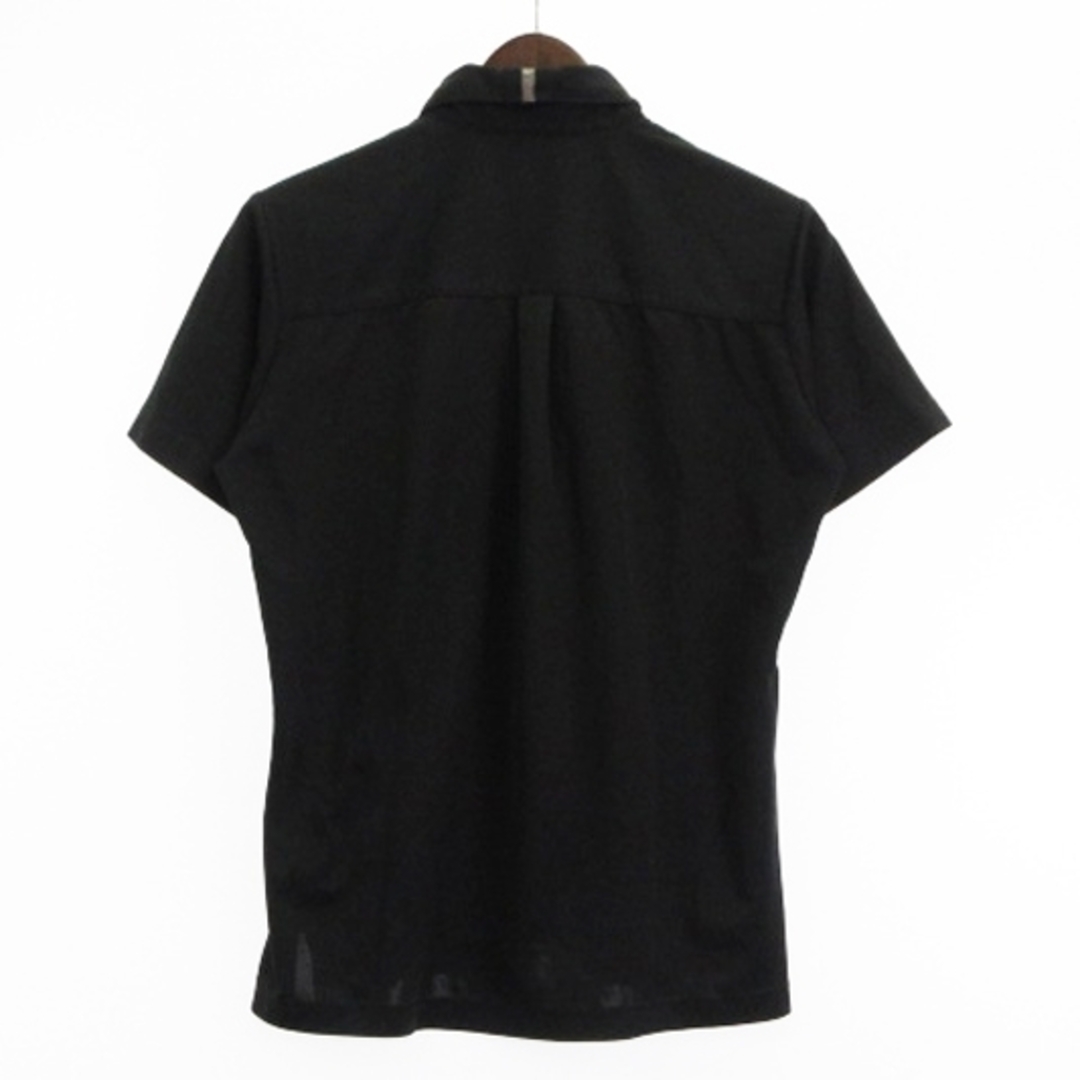 オークリー OAKLEY ポロシャツ 半袖 ロゴ刺繍 サイドスリット 黒 M