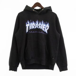 スラッシャー(THRASHER)のスラッシャー パーカー 長袖 ファイヤーロゴ プリント コットン ブラック M(パーカー)