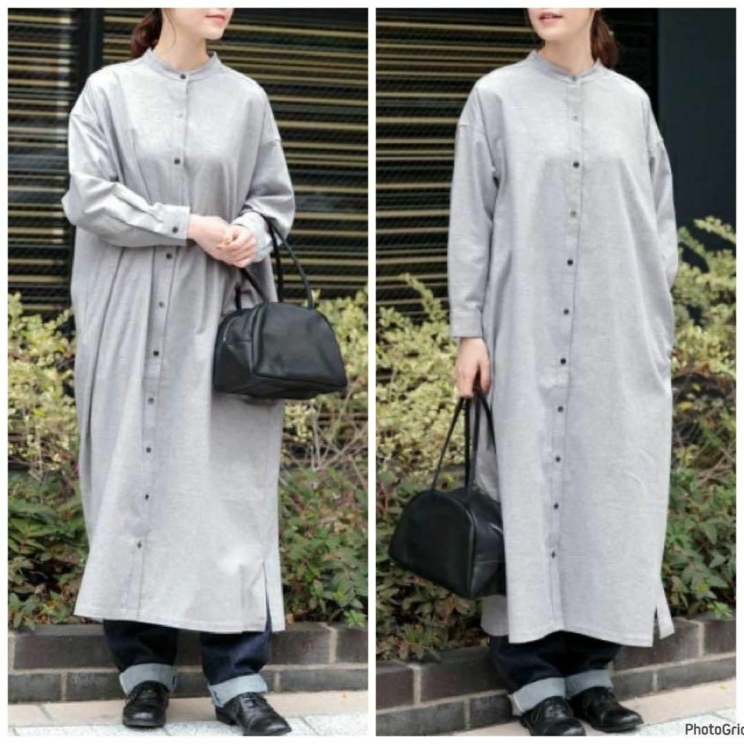完売品☆かぐれ kagure コットンフランネル シャツワンピース グレー