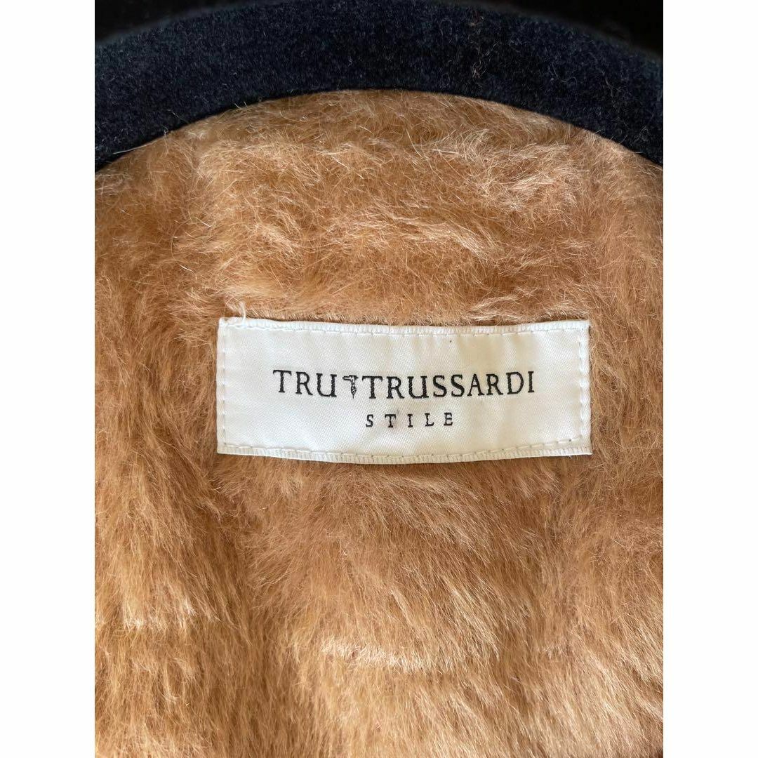 希少 TRUSSARDI リアルファー 2WAYウールジャケット