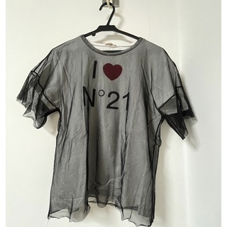 ヌメロヴェントゥーノ(N°21)のヌメロ　N°21 チュールTシャツ　半袖シャツ(Tシャツ(半袖/袖なし))