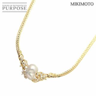 ミキモト(MIKIMOTO)のミキモト MIKIMOTO バロック真珠 ダイヤ 1.25ct ネックレス 39cm K18 YG イエローゴールド 750 パール　VLP 90205492(ネックレス)