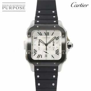 カルティエ(Cartier)のカルティエ Cartier サントスドゥカルティエ クロノグラフ XL WSSA0017 メンズ 腕時計 デイト 自動巻き Santos De Cartier VLP 90208043(腕時計(アナログ))