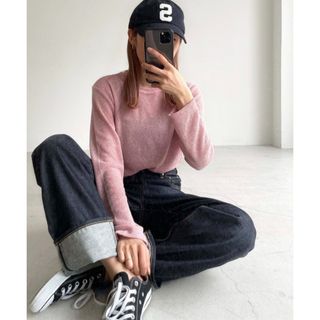 キャナルジーン(CANAL JEAN)の【El mar(エルマール)】リネン混リブロングTシャツ(カットソー(長袖/七分))