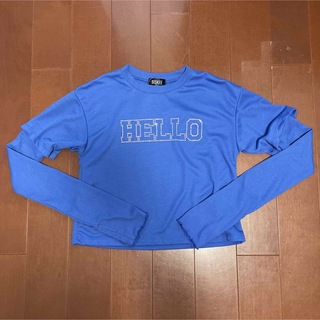 シマムラ(しまむら)のしまむら　アームカバー付き半袖Tシャツ　150cm ブルー　新品未使用(Tシャツ/カットソー)