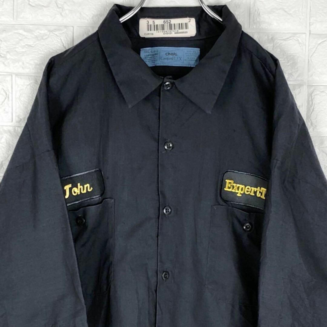 シンタス 企業ワッペン 半袖ワークシャツ 刺繍ロゴ ホンジュラス製 胸ポケット