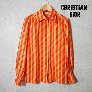 Christian Dior - 美品 Christian Dior ストライプ柄 コットン 長袖 シャツ