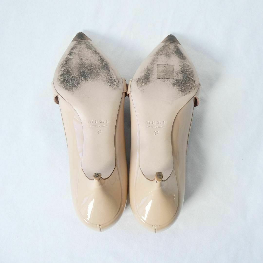 miumiu - 美品 MIUMIU パテントレザー ポインテッドトゥ ローヒール