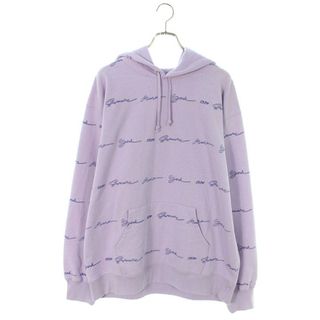 シュプリーム(Supreme)のシュプリーム  21SS  Script Stripe Hooded Sweatshirt スクリプトロゴ総柄プルオーバーパーカー メンズ XL(パーカー)