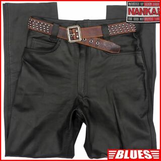 南海部品 - レザーパンツ バイク 本革 NANKAI ナンカイ メンズ XL 黒 X6918