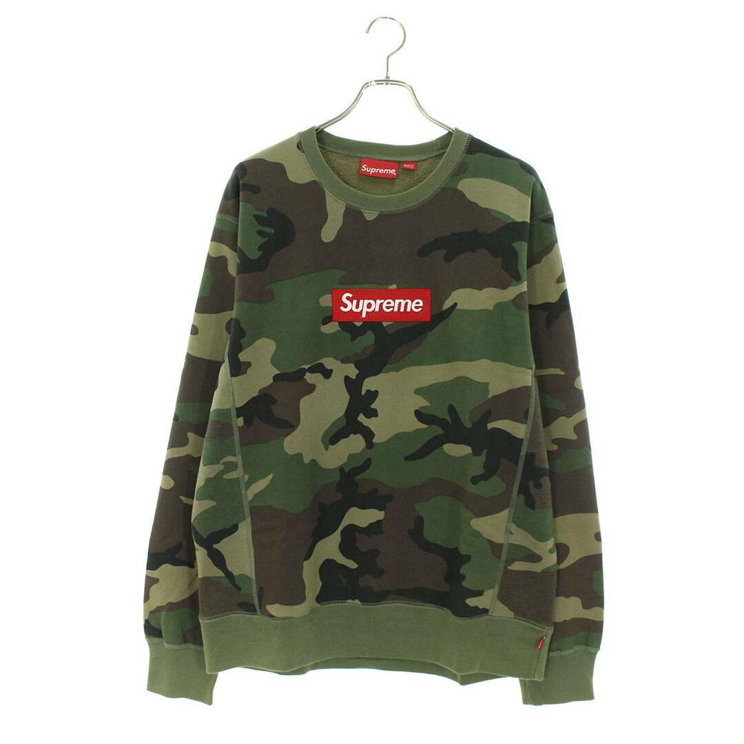 シュプリーム  15AW  Box Logo Crewneck ボックスロゴカモフラ柄クルーネックスウェット メンズ L