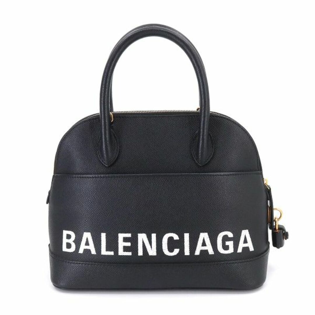 新品同様 バレンシアガ BALENCIAGA ヴィル トップ ハンドル S 2way ハンド ショルダー バッグ レザー ブラック 518873  VLP 90205098