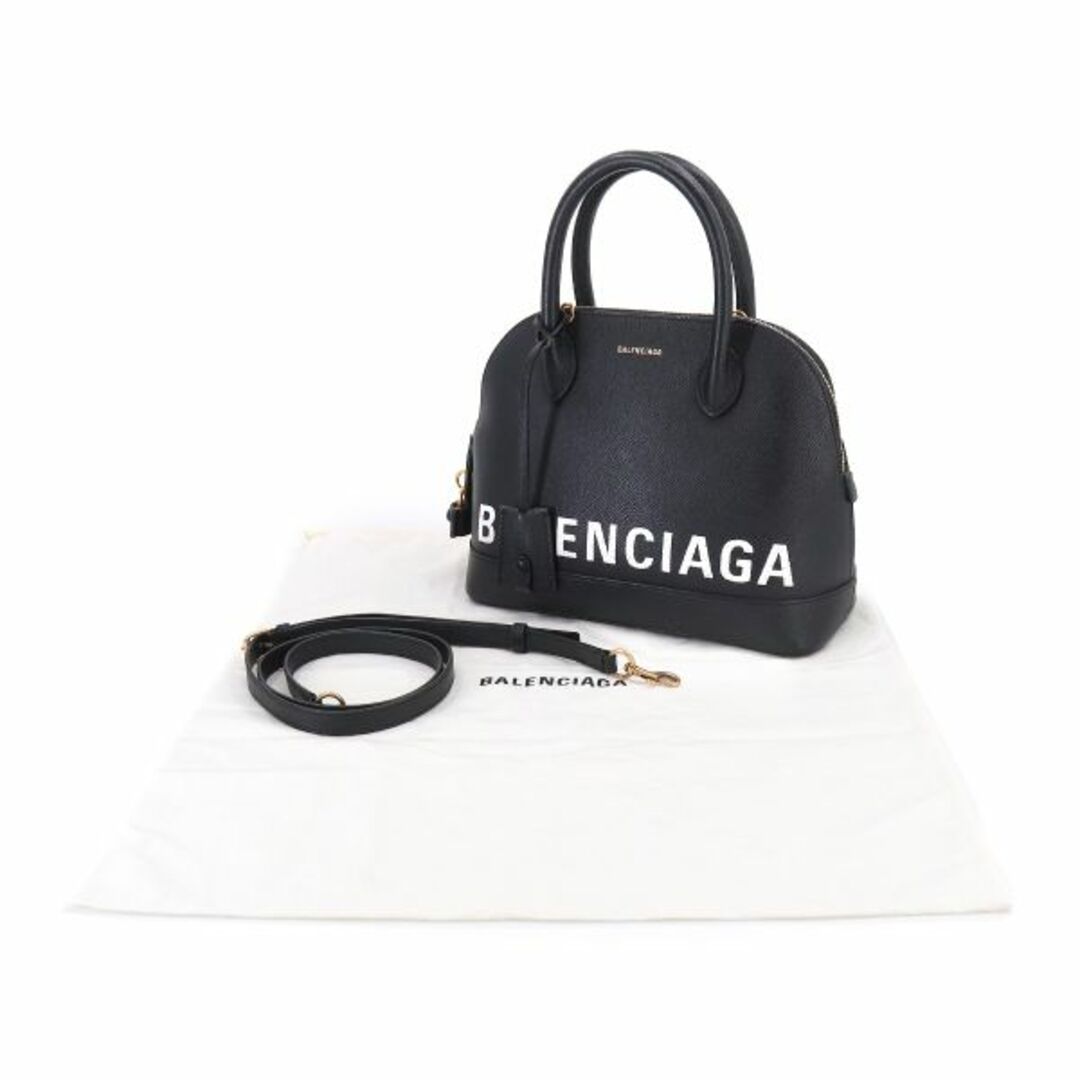 新品同様 バレンシアガ BALENCIAGA ヴィル トップ ハンドル S 2way ハンド ショルダー バッグ レザー ブラック 518873  VLP 90205098