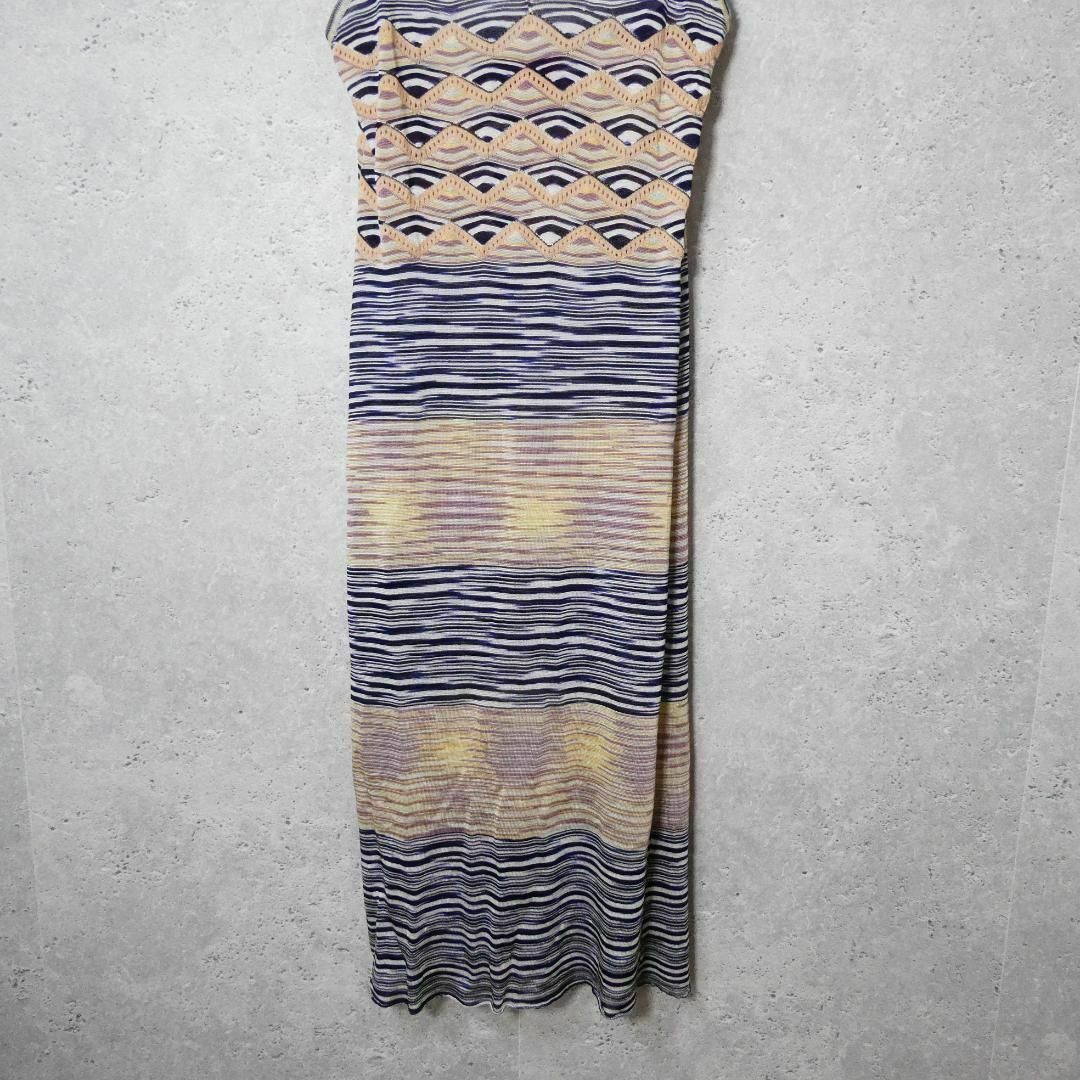 良品 綺麗 MISSONI 総柄 ロング丈 サマーニット キャミソールワンピース 2