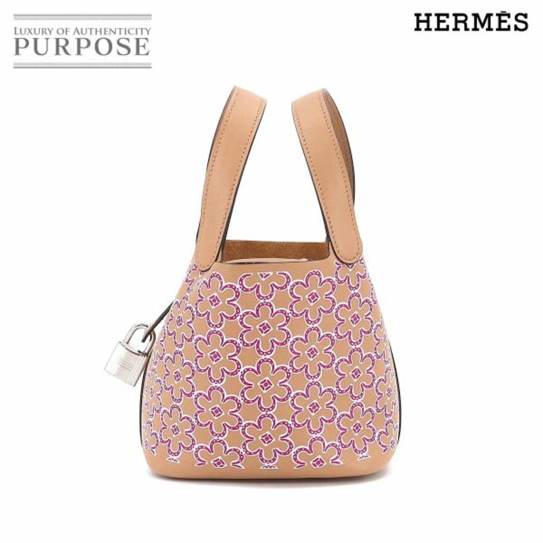 未使用 展示品 エルメス HERMES ピコタンロック マイクロ ラッキーデイジー ハンド バッグ スイフト チャイ ローズ ブラン U刻印 VLP 90206102