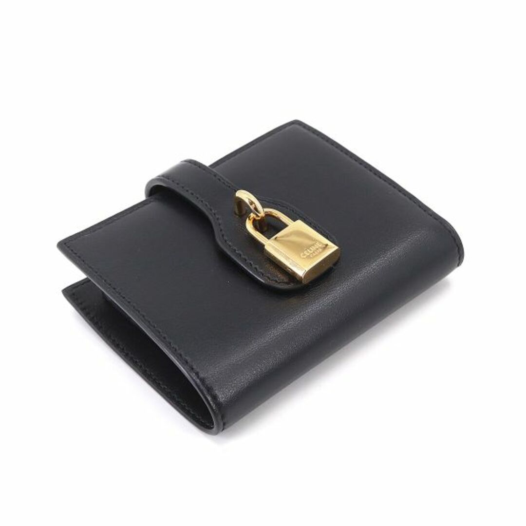 【 美品 】CELINE セリーヌ ストラップウォレット ブラック 二つ折り財布