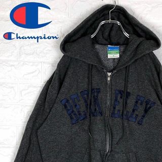 チャンピオン(Champion)のチャンピオン 刺繍カレッジロゴ フルジップパーカー 超ゆるだぼ デカロゴ 裏起毛(パーカー)