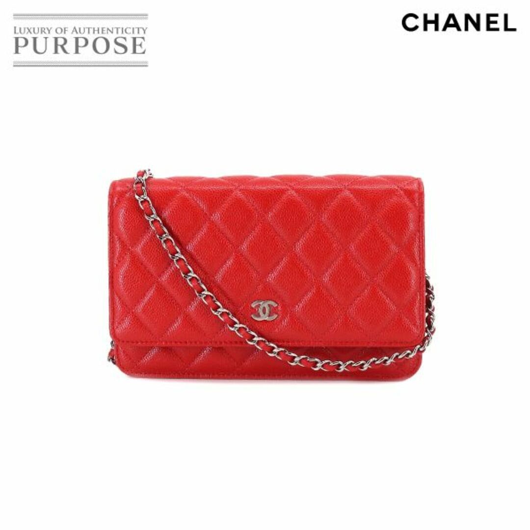 未使用 展示品 シャネル CHANEL マトラッセ クラシック チェーン ウォレット 長財布 キャビアスキン レッド AP0250 VLP 90206621ブランドシャネル