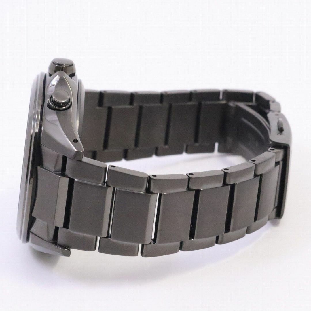 【美品】シチズン アテッサ 30周年記念限定 エコドライブ電波 多機能モデル メンズ 腕時計 ブラック チタン AT3055-57L
