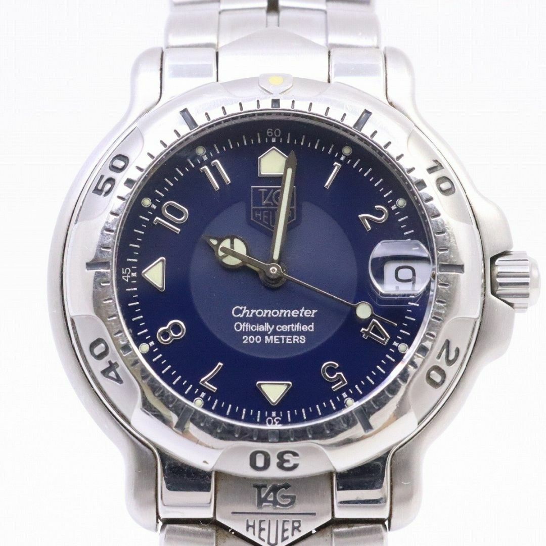 タグホイヤー 6000 クロノメーター自動巻き ボーイズ 腕時計 青文字盤 純正SSベルト WH5213