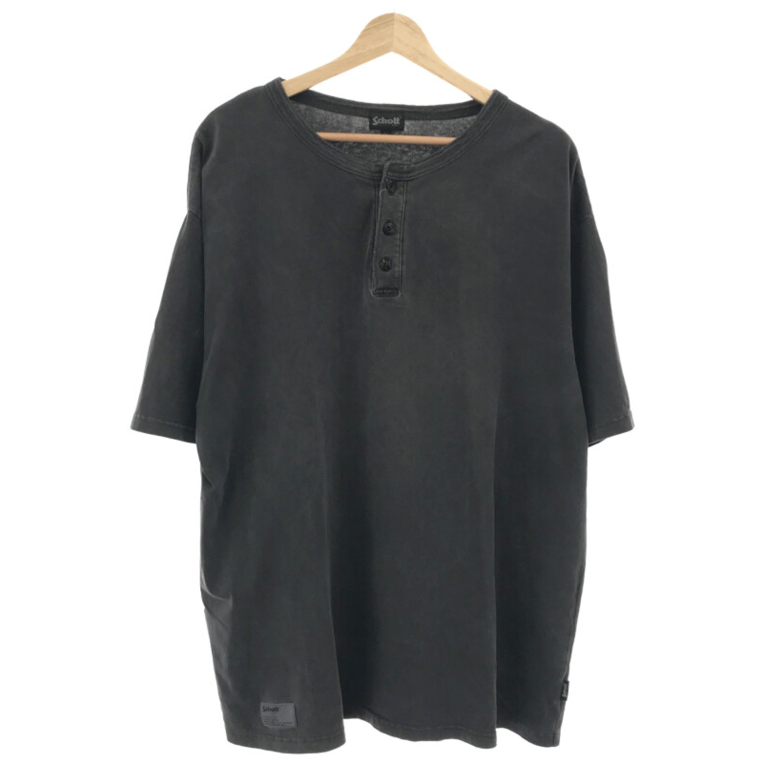 schott(ショット)のSchott ショット PIGMENT O/D SS HENLEY NECK T-SHIRT ヘンリーネックTシャツ チャコール 2XL メンズのトップス(Tシャツ/カットソー(半袖/袖なし))の商品写真