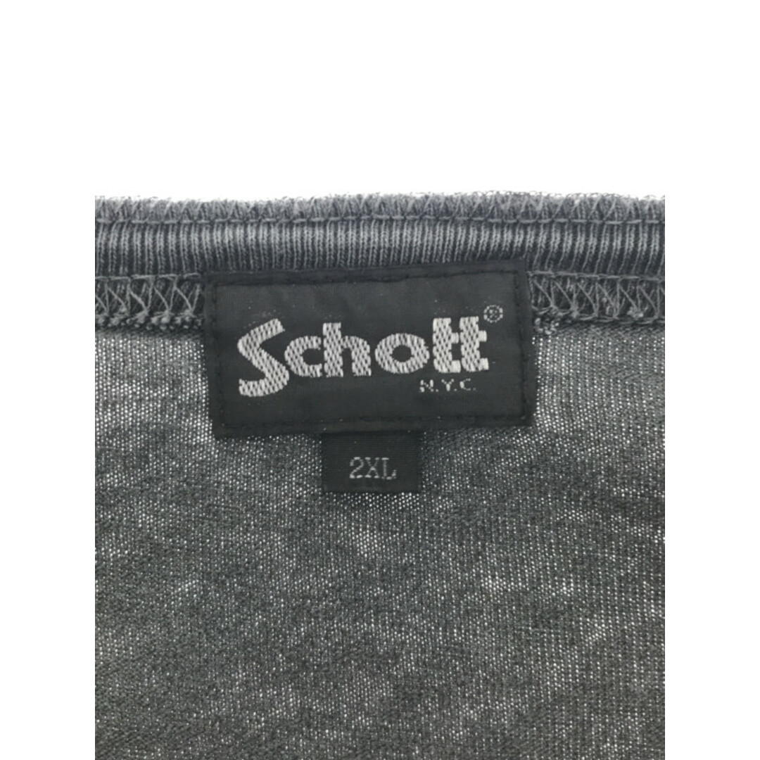 schott(ショット)のSchott ショット PIGMENT O/D SS HENLEY NECK T-SHIRT ヘンリーネックTシャツ チャコール 2XL メンズのトップス(Tシャツ/カットソー(半袖/袖なし))の商品写真