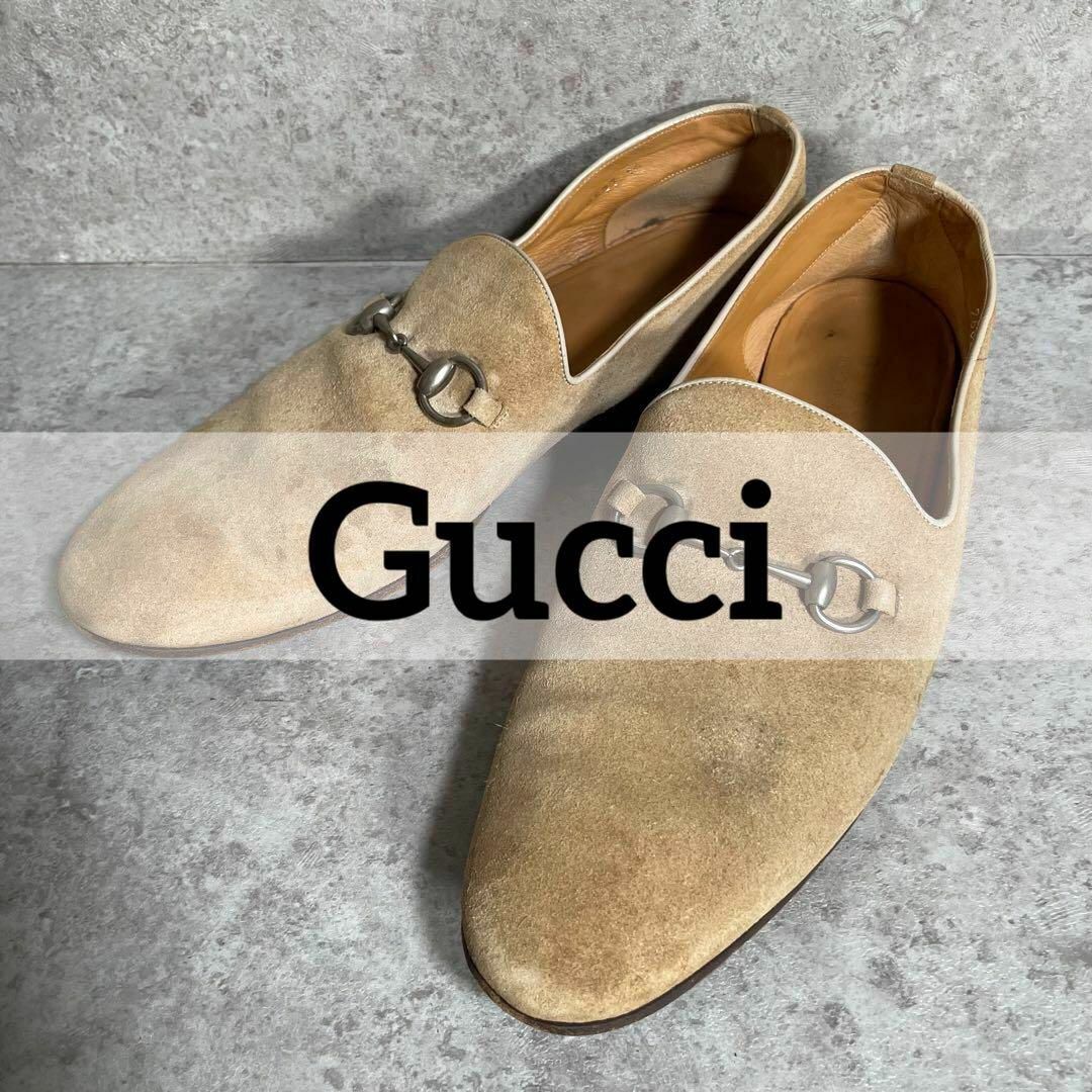 イタリー製 GUCCI グッチ スエード ビットスリッポン 10