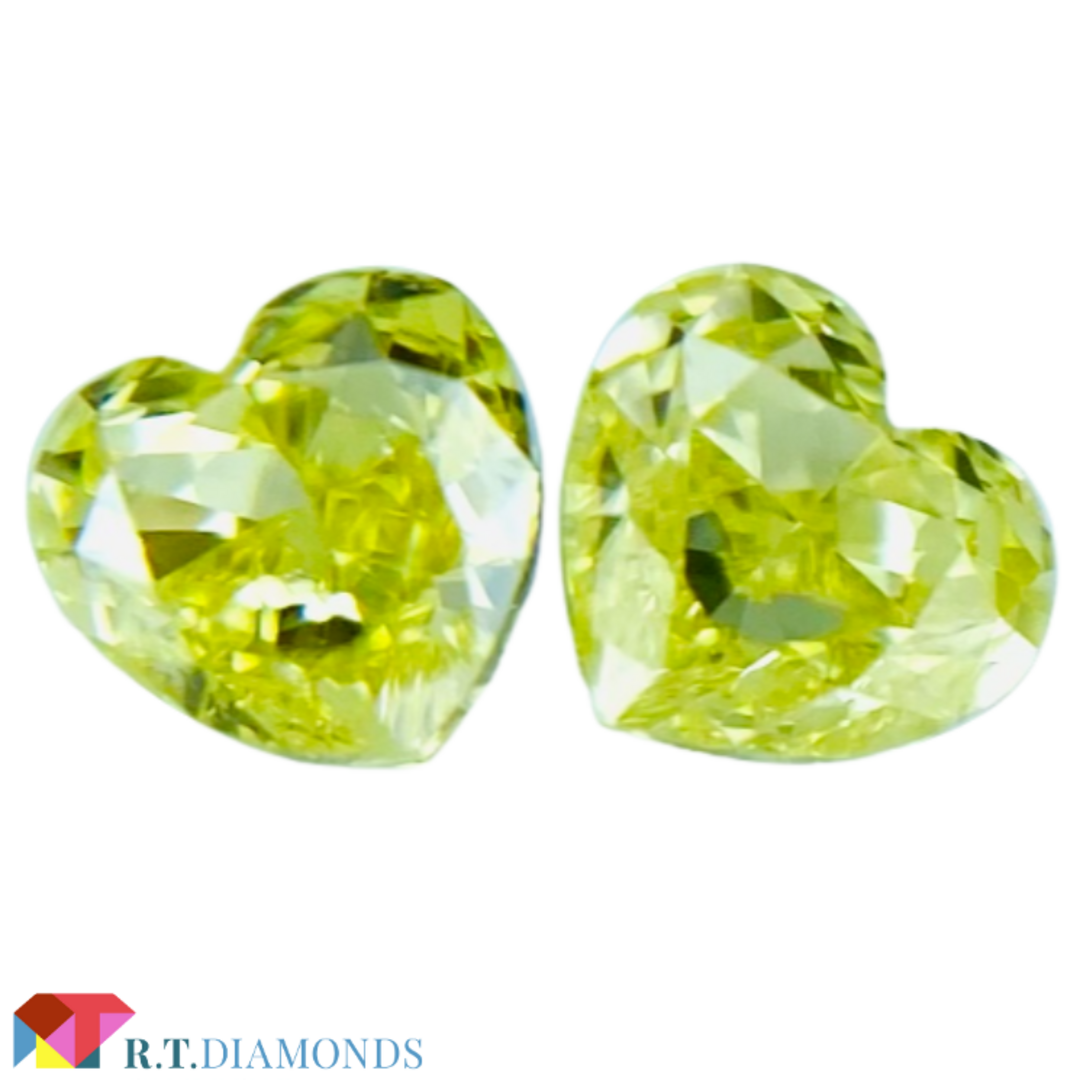 FANCY INTENSE YELLOW 0.102ct＆0.114ct/HS