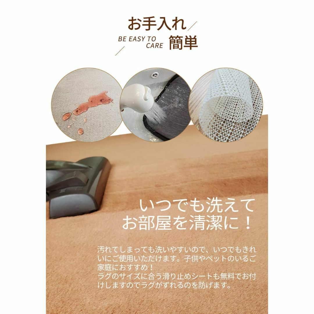 【色: ネイビー】REDREAM ラグ カーペット 両面 低反発 全厚約25mm 3