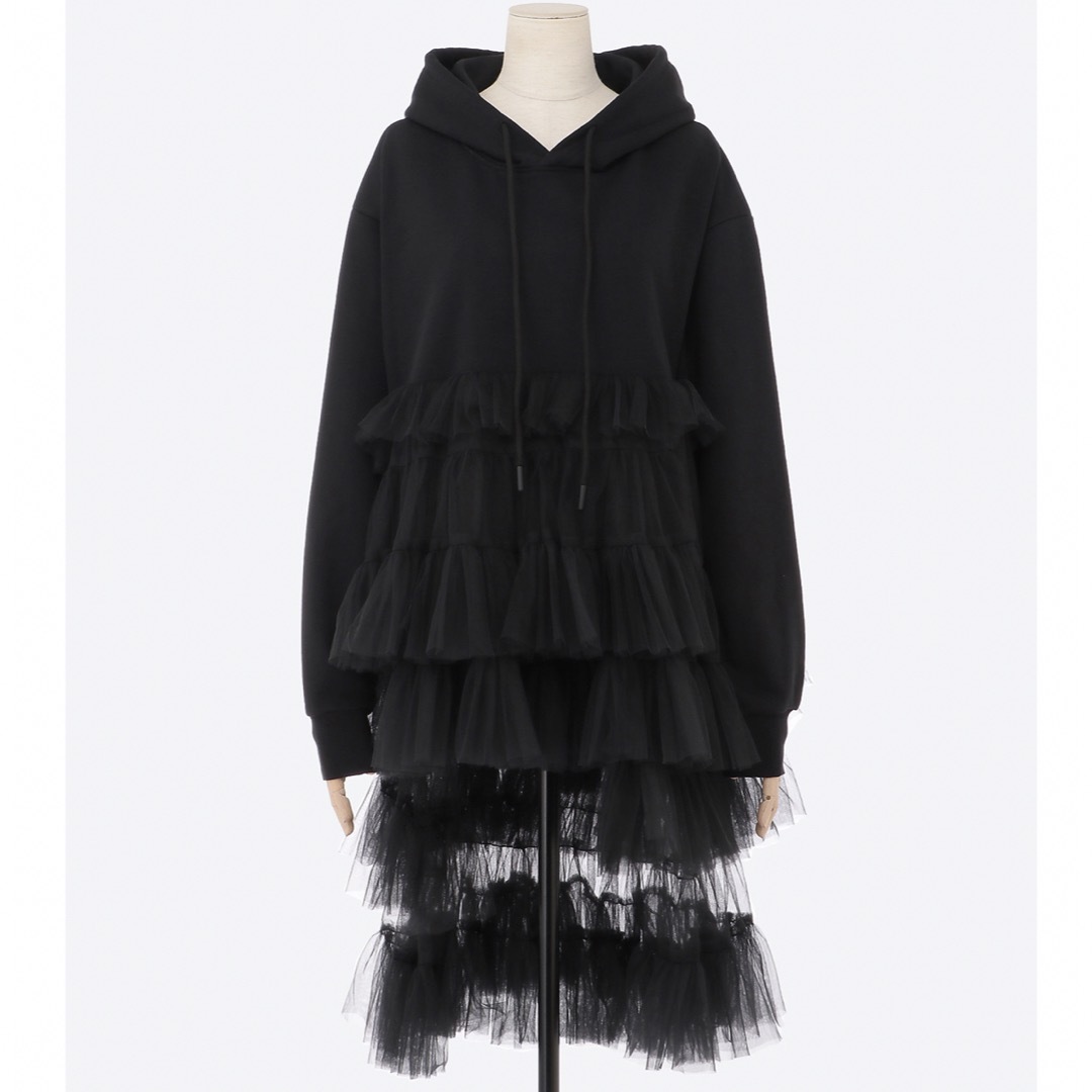 VIVIANO⭐️かなりお値下げ⭐️Tulle Trimmed Hoodie の通販 by VIVIANO⭐️かなりお値下げ⭐️Tulle Trimmed Hoodie の通販 by