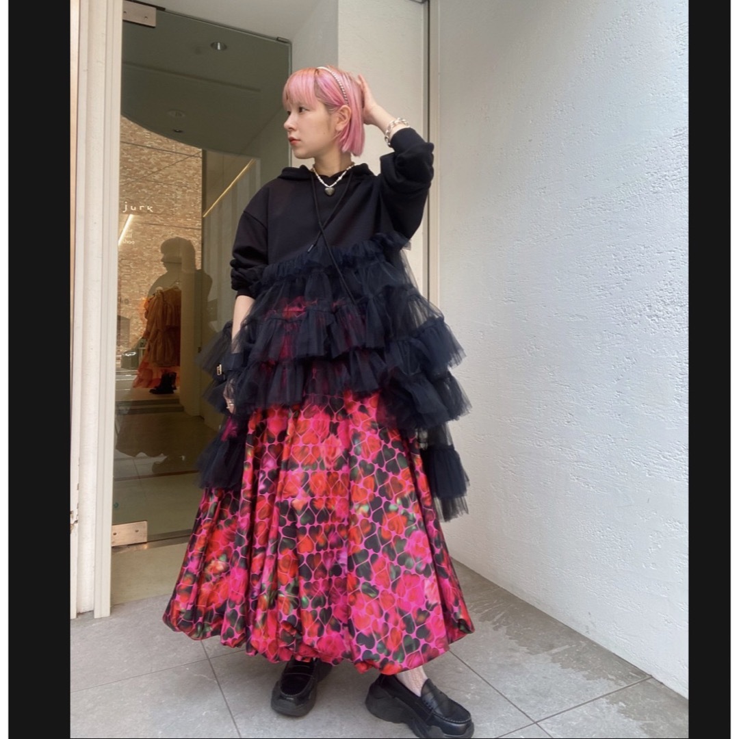 VIVIANO⭐️かなりお値下げ⭐️Tulle Trimmed Hoodie の通販 by 必ず