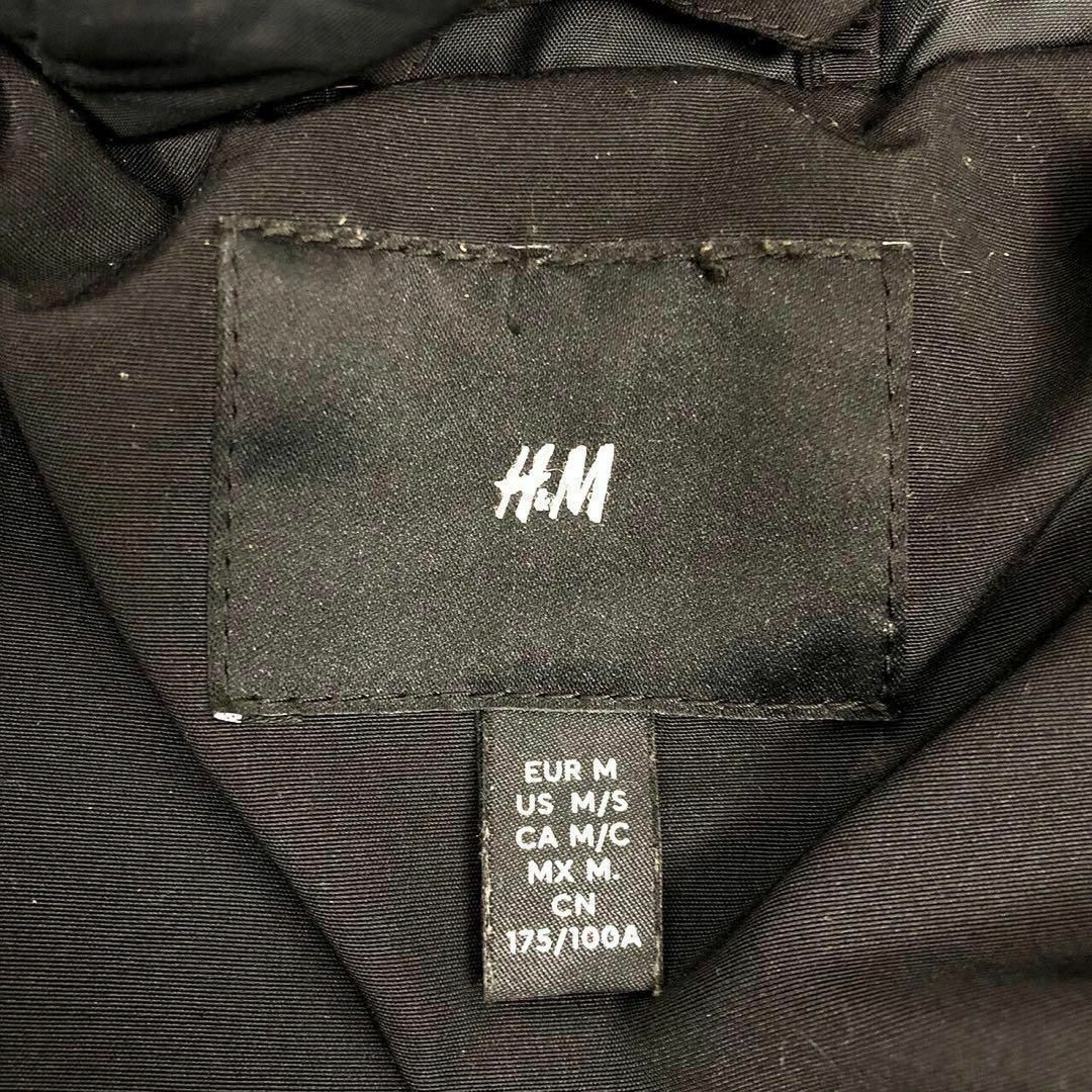 H&M 超ゆるだぼ ボアフリース デナリ 切り替え ブラック フードブルゾン 7