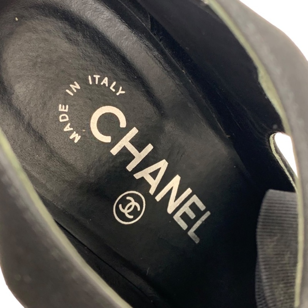 CHANEL(シャネル)のシャネル CHANEL ブーティ パンプス 靴 シューズ ココマーク リボン スター ラインストーン ファブリック ブラック 黒 レディースの靴/シューズ(ブーティ)の商品写真