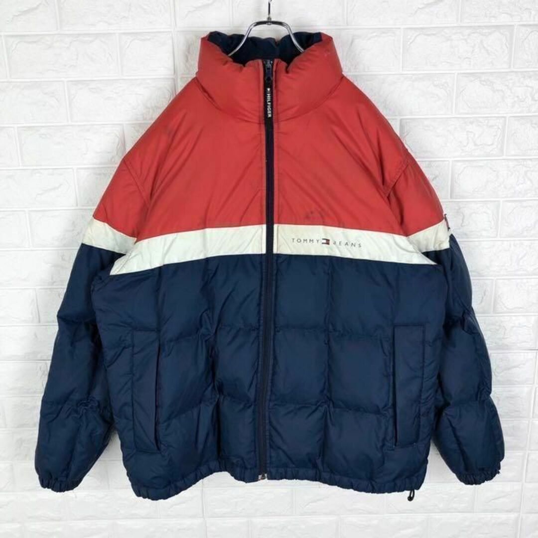 TOMMY HILFIGER(トミーヒルフィガー)のトミーヒルフィガー 90sフラッグロゴ ダウンジャケット ゆるだぼ バイカラー メンズのジャケット/アウター(ダウンジャケット)の商品写真