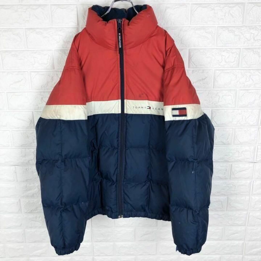 TOMMY HILFIGER(トミーヒルフィガー)のトミーヒルフィガー 90sフラッグロゴ ダウンジャケット ゆるだぼ バイカラー メンズのジャケット/アウター(ダウンジャケット)の商品写真